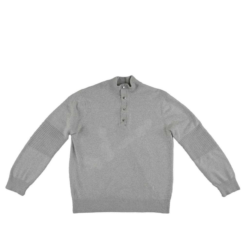 Armani Exchange Quarter Snap Sweater Men's Size XL‎ Gray Ribbed Mock Neck